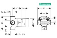 MEDIDAS SET BASICO EMPOTRADO QUATTRO HANSGROHE